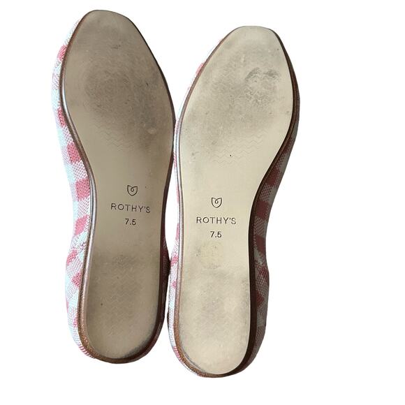 Rothys | Size 7.5 Marta Ferri Collab Gingham Primrose Check Loafers Preppy - Picture 13 of 14